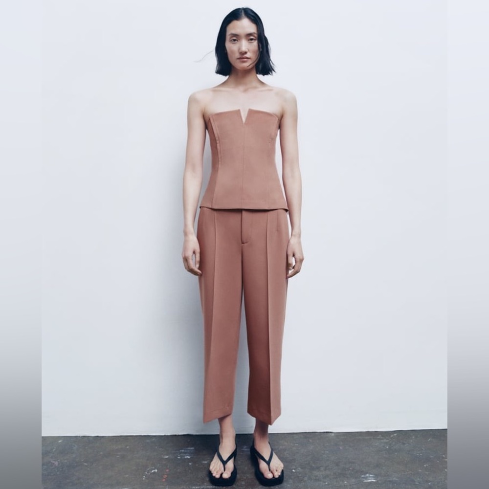 Zara Beige Pink Françoise Culottes